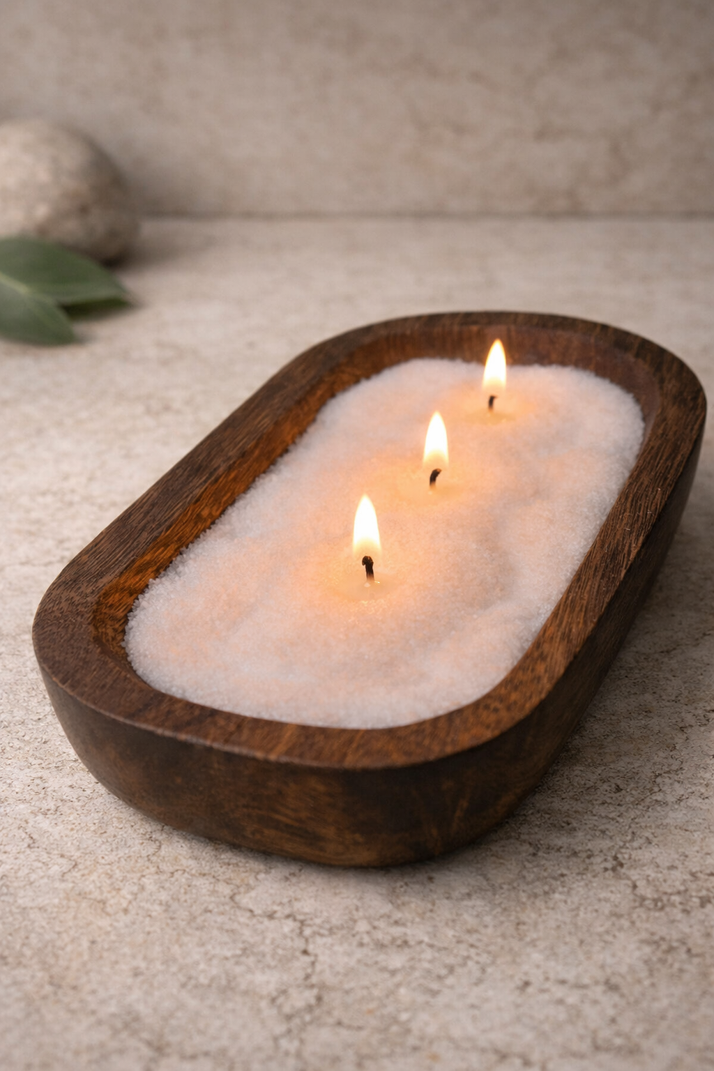 Bowl de madera para velas microperladas - Image 3